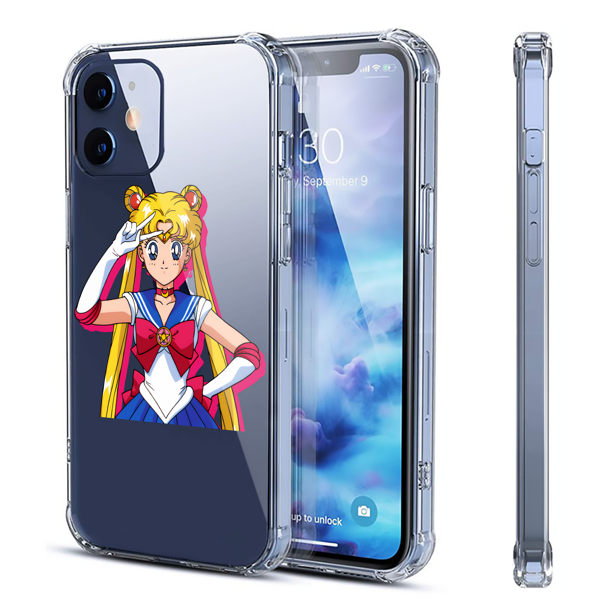 （画像用） 美少女戦士セーラームーン 月野 うさぎ つきの うさぎ Sailor Moon Tsukino Usagi 【iPhone 12シリーズ対応】透明スマホケース（クリアソフトケース）